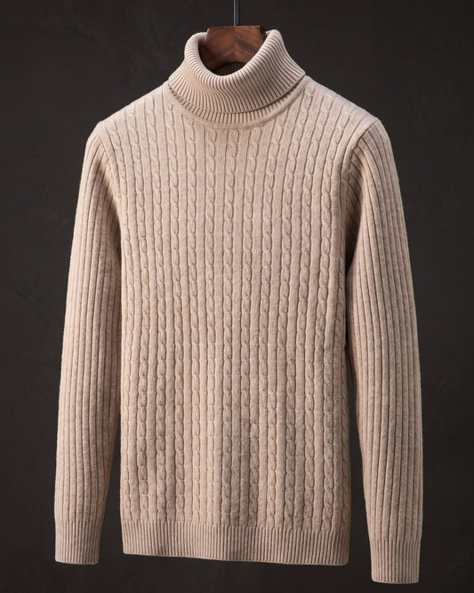 Carlo Cable-Knit Turtleneck Sweater