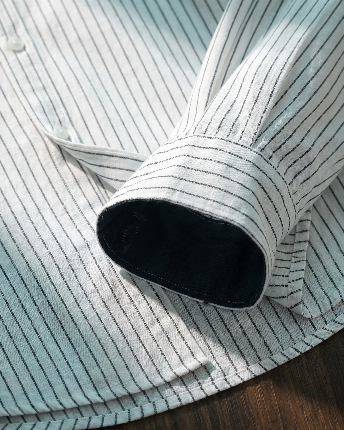 Orazio Linen Blend Mandarin Collar Shirt