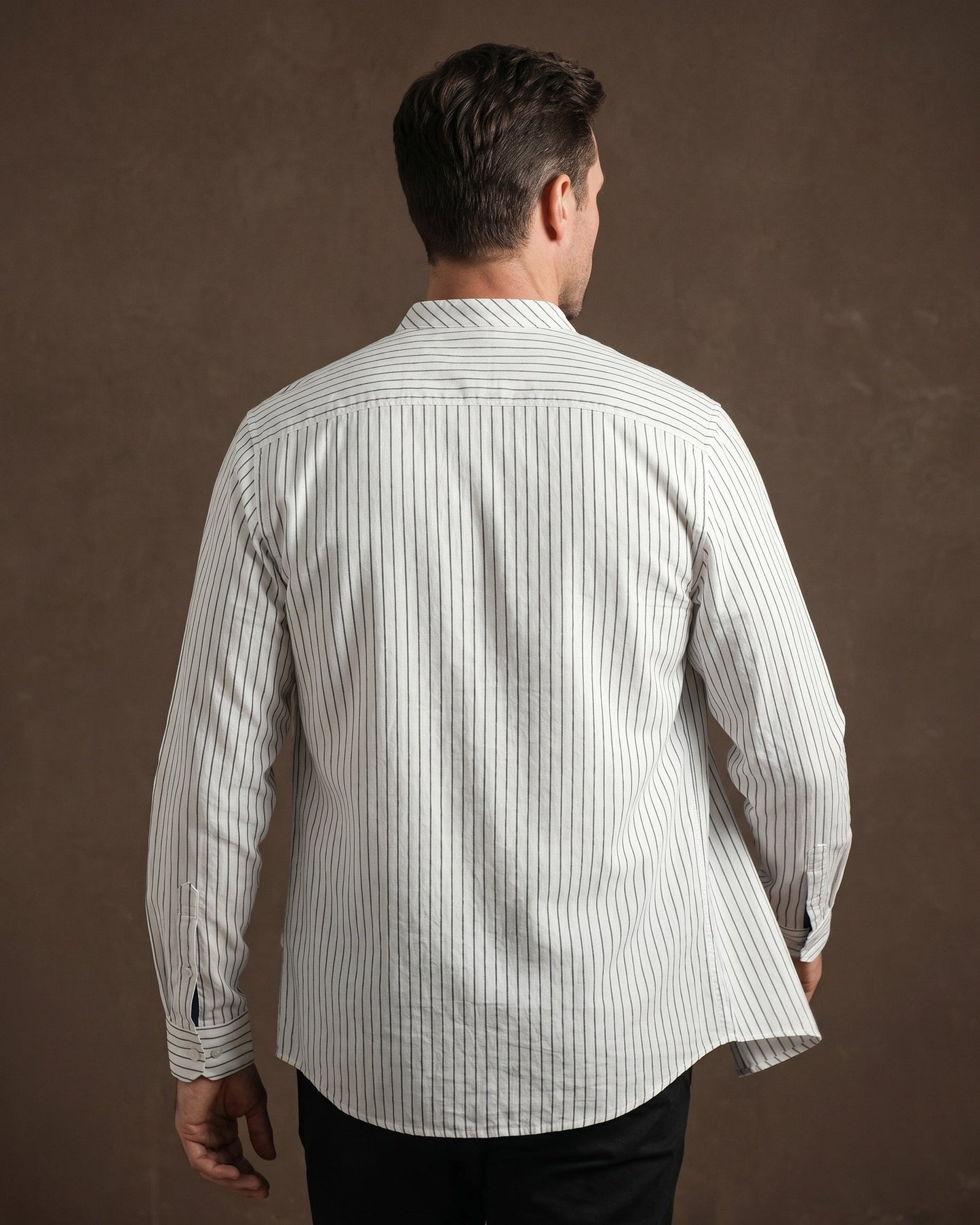 Orazio Linen Blend Mandarin Collar Shirt
