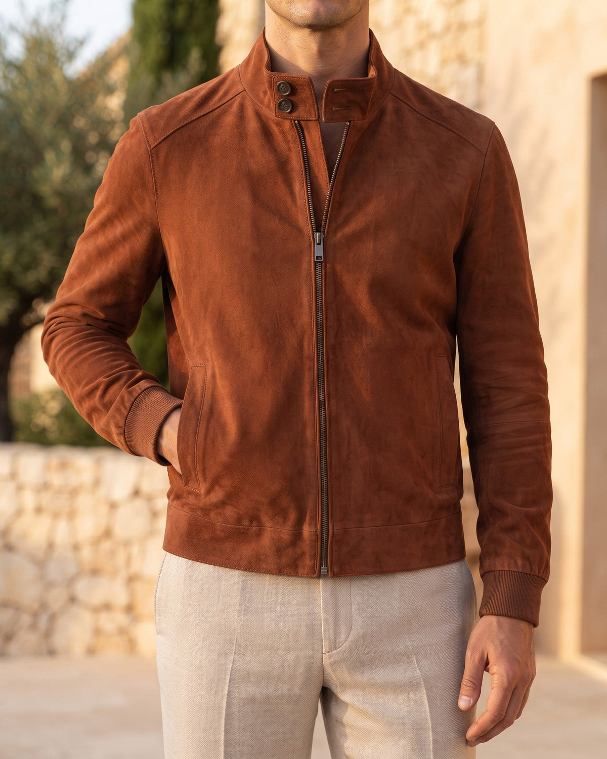Carlo Suede Bomber Jacket