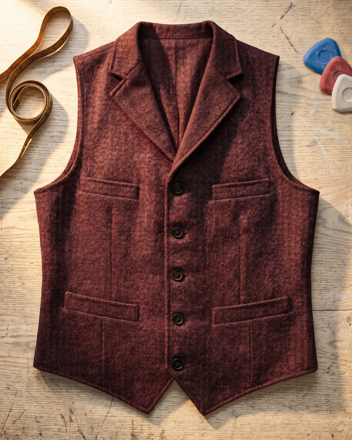 Lucio Herringbone Vest